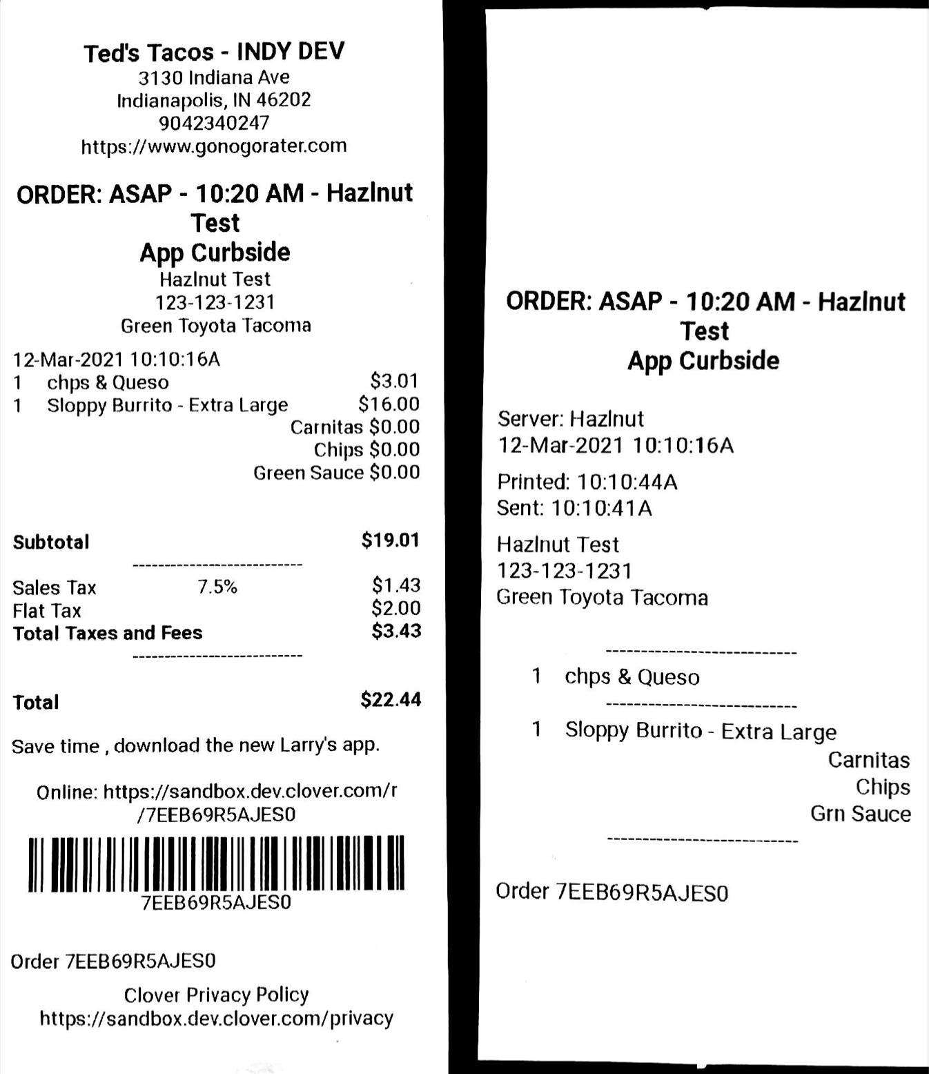 What should the receipts look like?